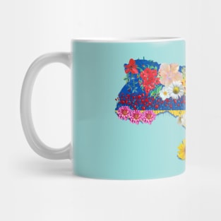 Lot of flowers on the ukrainian map Mug